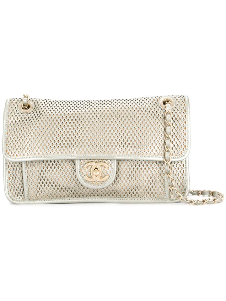 Chanel Vintage Perforated Shoulder Bag - Metallic