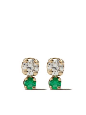 Gemfields X Zoë Chicco Emerald And Diamond Stud Earrings - Yellow Gold