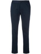 A.p.c. - 'adele' Pinstriped Cropped Trousers - Women - Cotton/polyester/spandex/elastane - 42, Women's, Blue, Cotton/polyester/spandex/elastane