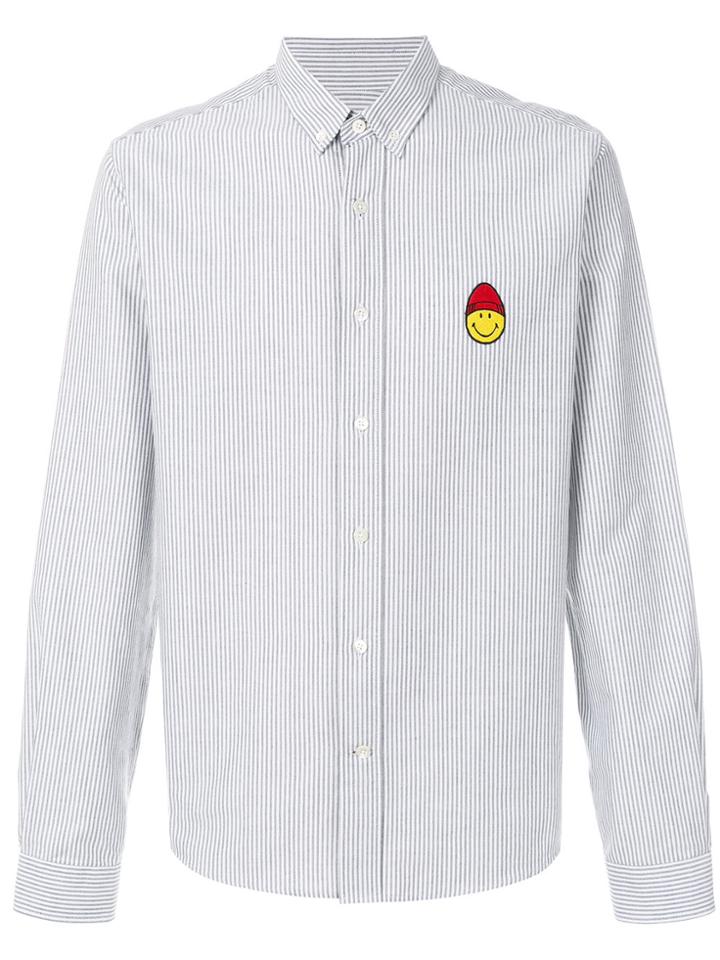 Ami Alexandre Mattiussi Button-down Smiley Patch Shirt - Black