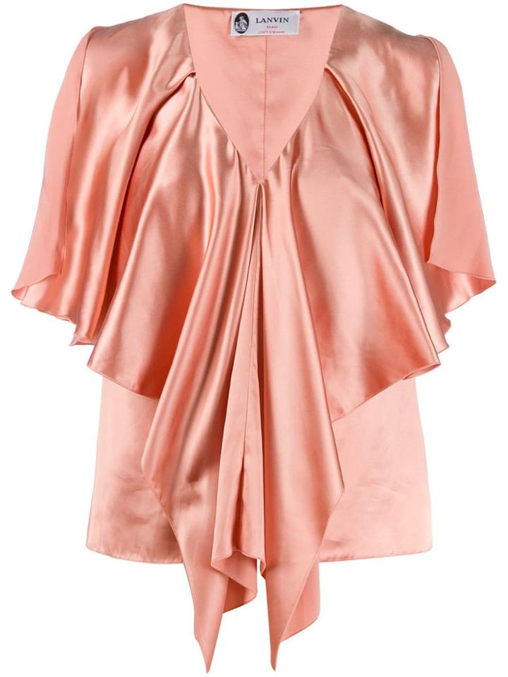 Lanvin V-neck Draped Top - Pink