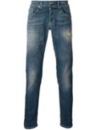 Dondup Distressed Jeans, Men's, Size: 36, Blue, Cotton/spandex/elastane/polyester