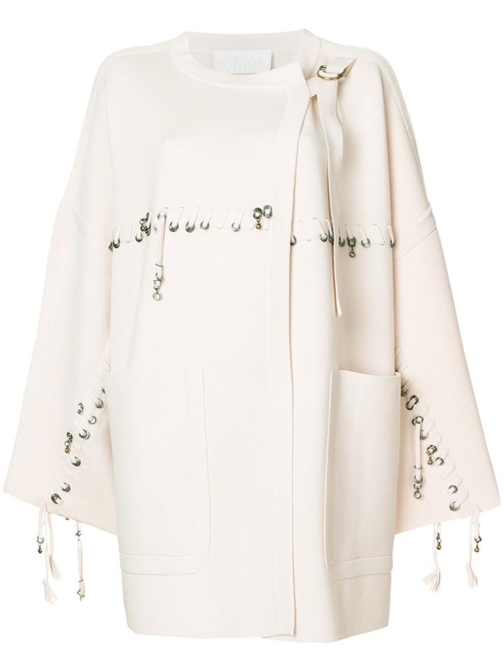 Chloé Embellished Wool Cardigan - Nude & Neutrals