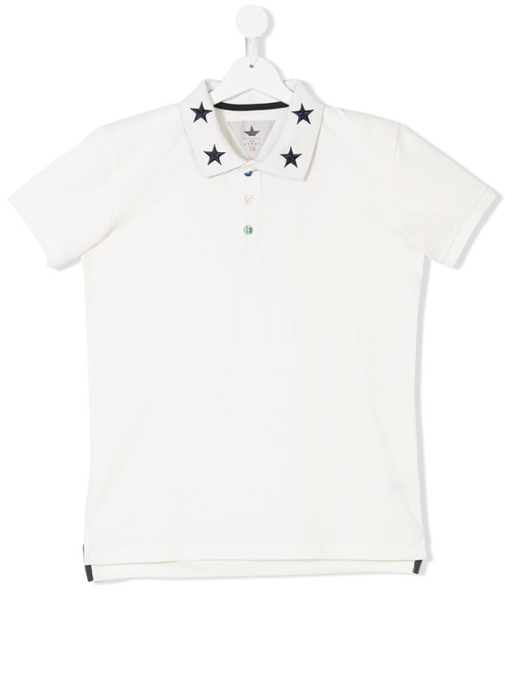 Macchia J Teen Star Embellished Polo Shirt - White