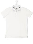 Macchia J Teen Star Embellished Polo Shirt - White