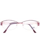 Cazal - Enamelled Round Frame Glasses - Women - Titanium/acetate - 52, Pink/purple, Titanium/acetate
