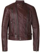 Diesel Black Gold - Zip Up Cropped Jacket - Men - Leather/polyester/rayon - 48, Red, Leather/polyester/rayon