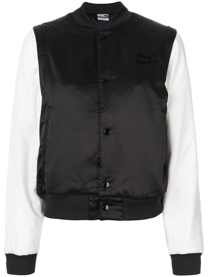 Puma Contrast Sleeve Bomber Jacket - Black