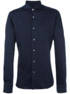 Canali Slim-fit Shirt, Men's, Size: Medium, Blue, Cotton