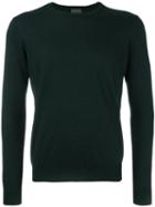 Laneus Round Neck Jumper, Men's, Size: 48, Green, Silk/cashmere