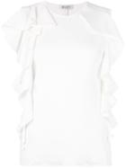 Dondup - Ruffled Sleeves Tank Top - Women - Cotton/spandex/elastane - M, White, Cotton/spandex/elastane