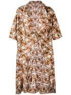 Comme Des Garçons Pre-owned Embroidered Light Coat - Brown