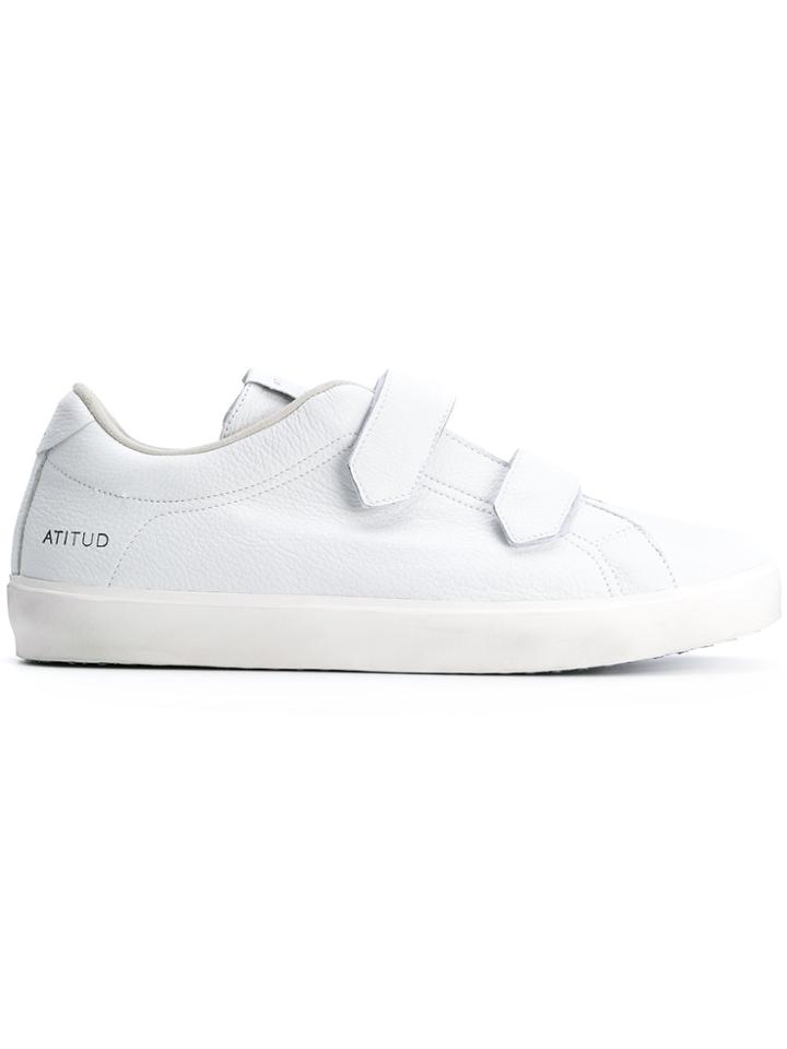 Leather Crown Double Strap Sneakers - White