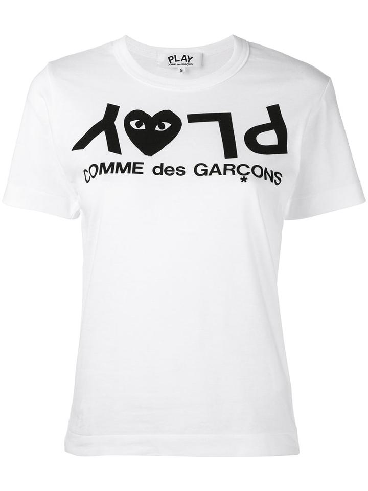 Comme Des Garçons Play - Logo Print T-shirt - Women - Cotton - S, White, Cotton