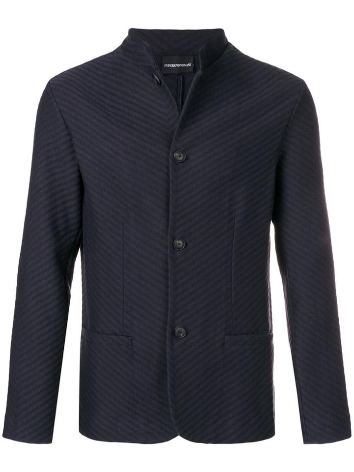 Emporio Armani Striped Sports Coat - Blue