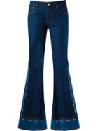 Amapô Frayed Overlay Flared Jeans