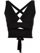 Proenza Schouler Banded Crop Top, Women's, Size: M/l, Black, Nylon/polyester/spandex/elastane/viscose