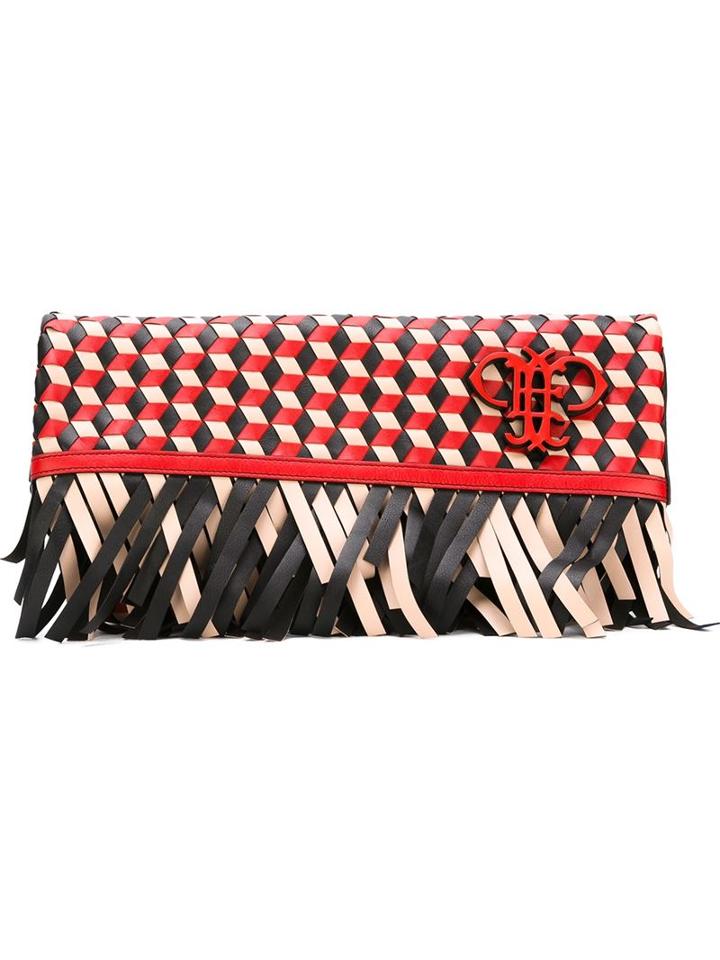 Emilio Pucci Fringed Woven Clutch Bag