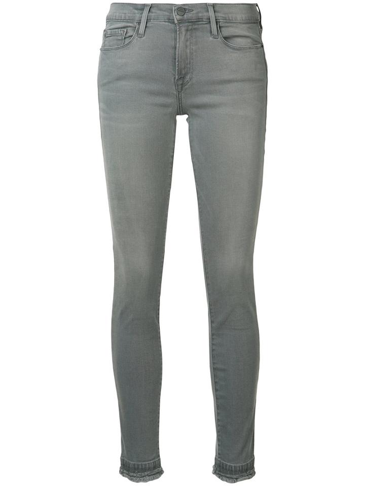 Frame Denim Mid Rise 'le Skinny' Jeans, Women's, Size: 28, Grey, Cotton/modal/polyester/spandex/elastane