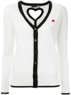Love Moschino Contrast Piping Cardigan, Women's, Size: 44, White, Polyamide/viscose/cashmere/wool