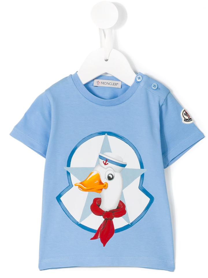 Moncler Kids Duck Print T-shirt, Girl's, Size: 18-24 Mth, Blue