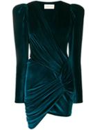 Alexandre Vauthier Ruched Velvet Dress - Blue