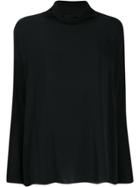 Kristensen Du Nord Sheer-back Roll-neck Blouse - Black