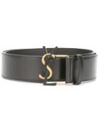 Saint Laurent Logo Buckle Belt, Women's, Size: 90, Black, Leather