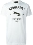 Dsquared2 Logo Print T-shirt, Men's, Size: L, White, Cotton