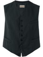 Romeo Gigli Vintage Pinstriped Waistcoat, Men's, Size: 52, Grey