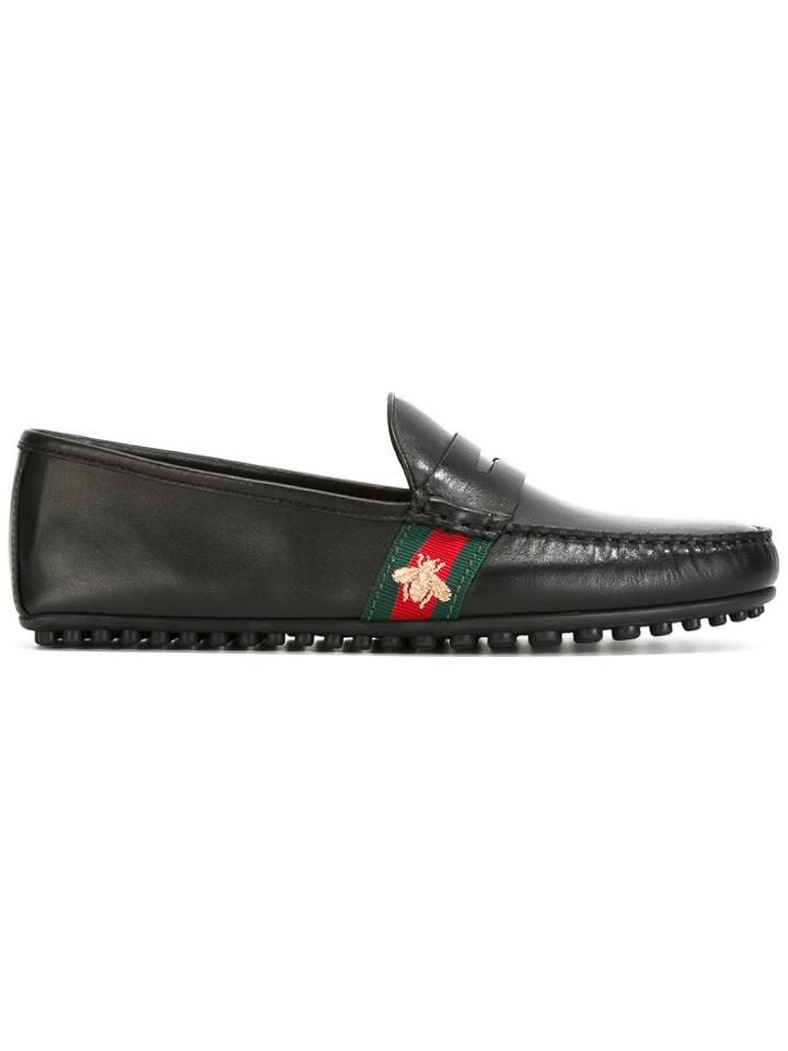 Gucci Web Trim Loafers - Black