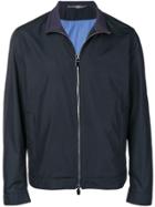 Canali High Standing Collar Jacketa - Blue