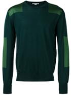 Stella Mccartney - Contrasting Panel Jumper - Men - Virgin Wool - S, Green, Virgin Wool