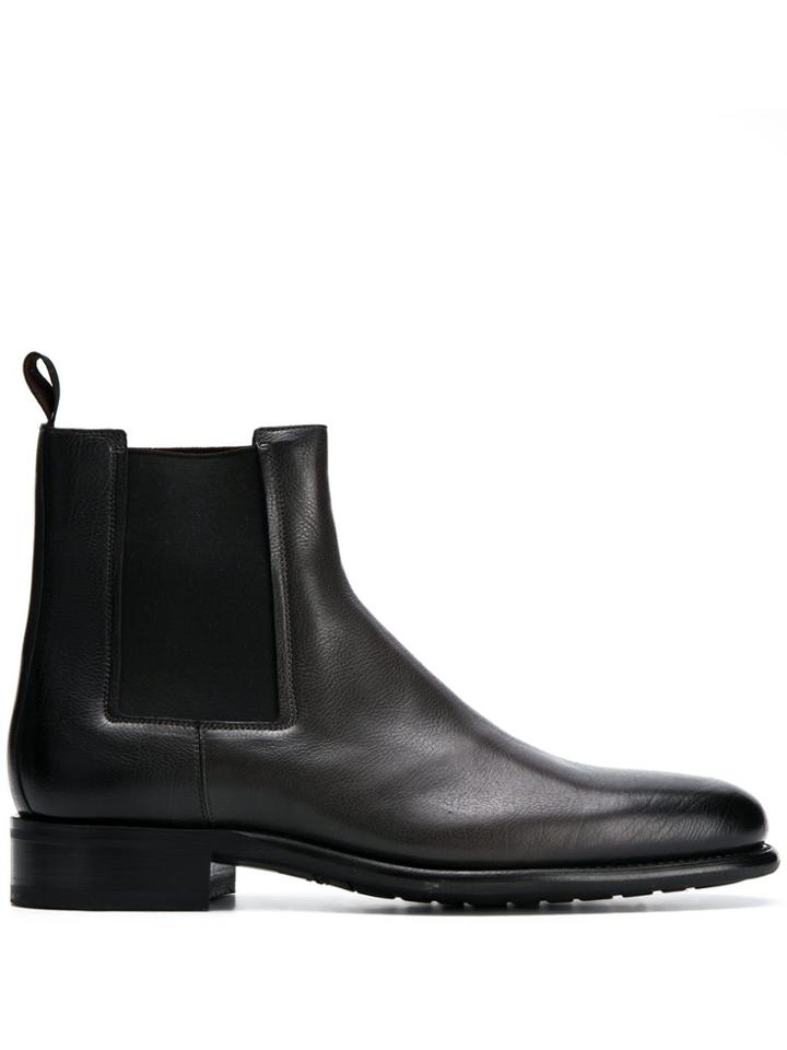 Santoni Flat Chelsea Boots - Brown