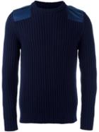 Lc23 Ribbed Jumper, Men's, Size: Large, Blue, Merino