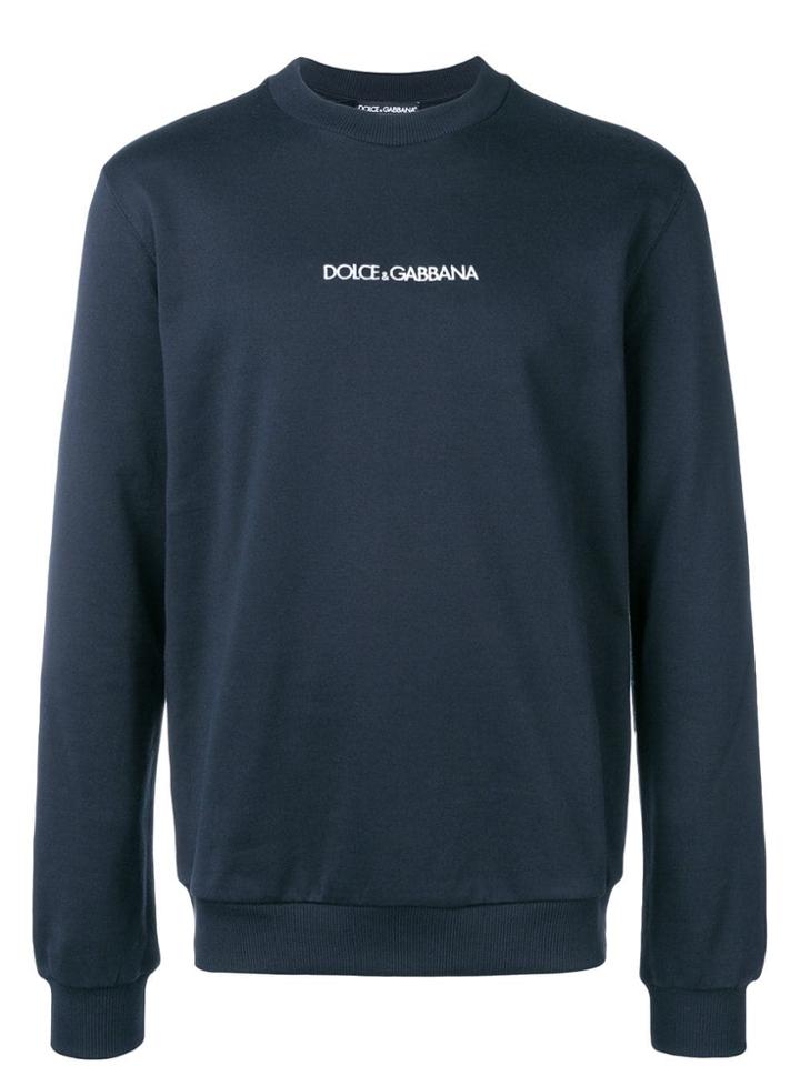 Dolce & Gabbana Embroidered Logo Sweatshirt - Blue