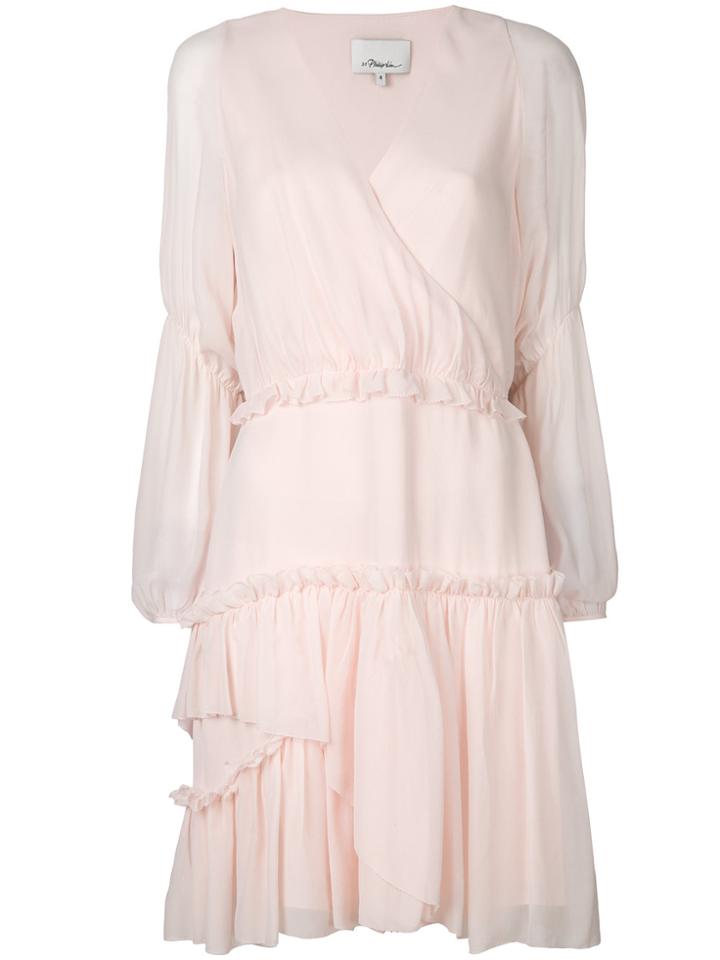 3.1 Phillip Lim Asymmetric Ruffled Dress - Pink & Purple