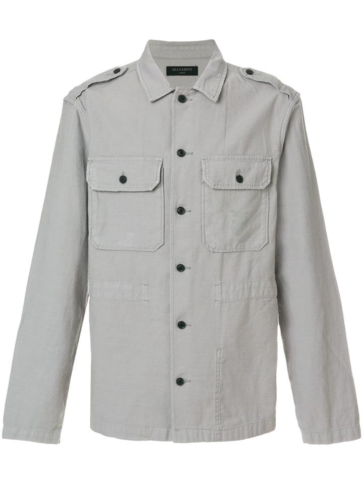 All Saints Chest Pockets Shirt - Grey