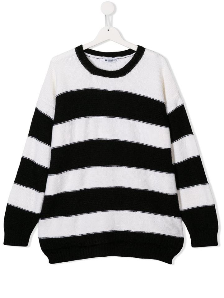 Dondup Kids Striped Knit Jumper - White