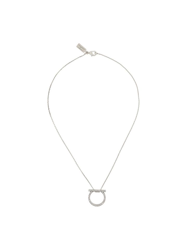 Salvatore Ferragamo Embellished Gancio Necklace - Metallic