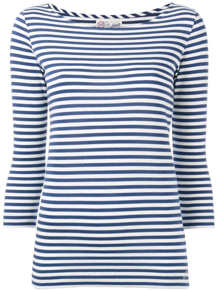 The Seafarer Striped Knitted T-shirt, Women's, Size: Xs, Blue, Cotton