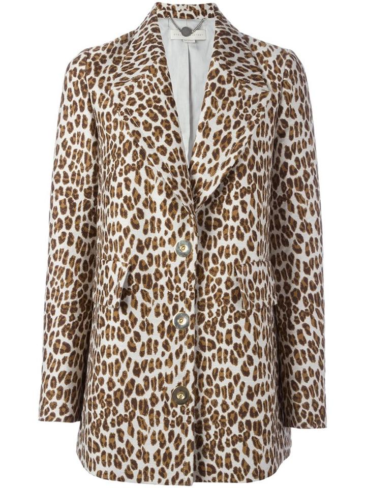 Stella Mccartney Leopard Peaked Lapel Coat