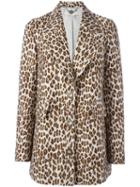 Stella Mccartney Leopard Peaked Lapel Coat