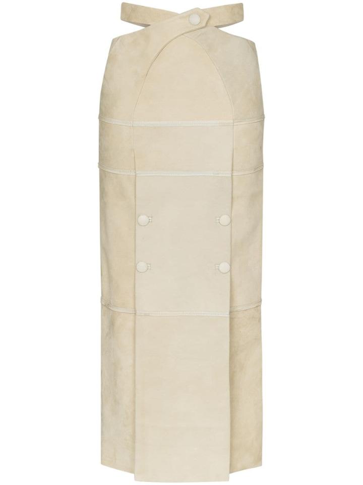Situationist Cross-over Mid-length Skirt - Neutrals