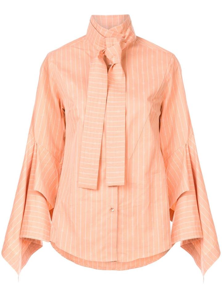 Palmer / Harding Neck-tied Flared Shirt - Yellow