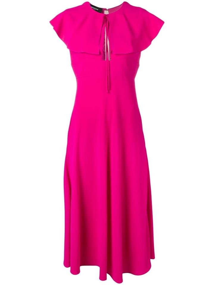 Rochas Flared Collar Dress - Pink