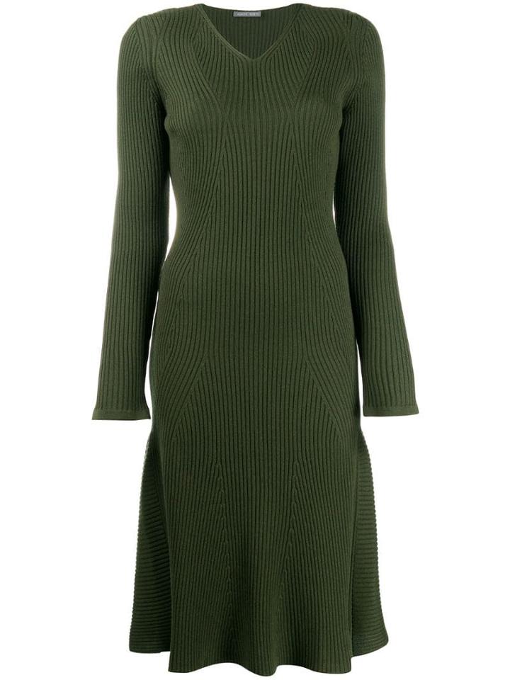 Alberta Ferretti V-neck Sweater Dress - Green