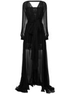 Versace Embroidered Layered Tulle Gown - Black