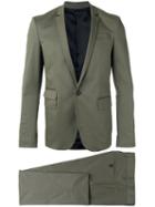 Les Hommes Single Breasted Suit, Men's, Size: 46, Green, Cotton/spandex/elastane