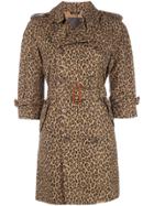 R13 Leopard Trench Coat - Brown